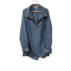 Blue Polka Dot Button-Up Shirt Tunic Girls Size 14 By 435 Matilda Jane